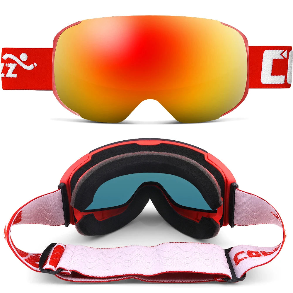 COPOZZ Brand Ski Goggles Replaceable Magnetic Lenses UV400 Anti-fog Snow Ski Mask Skiing Men Women Snowboard Goggles GOG-2181