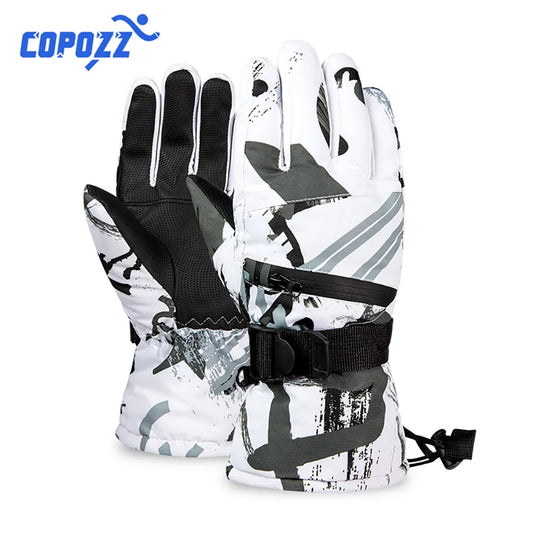 Thermal Ski Gloves Men Women Winter Fleece Waterproof Warm Child Snowboard Snow Gloves 3 Fingers Touch Screen for Skiing Riding