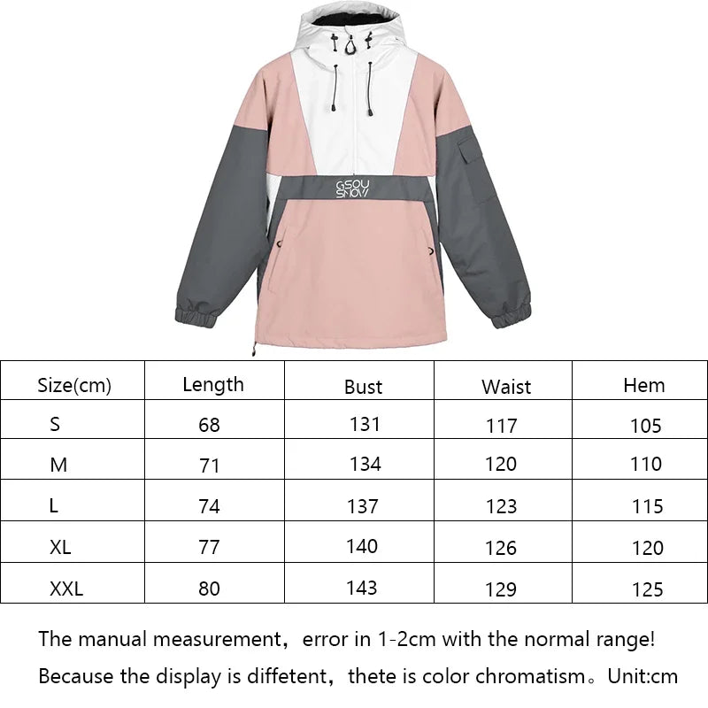 2024 New Ski Jacket Men Women's Ski Suit Warm Outdoor Snowboard Jacket Windproof Waterproof Winter Clothing Coat Splicing Hoodie