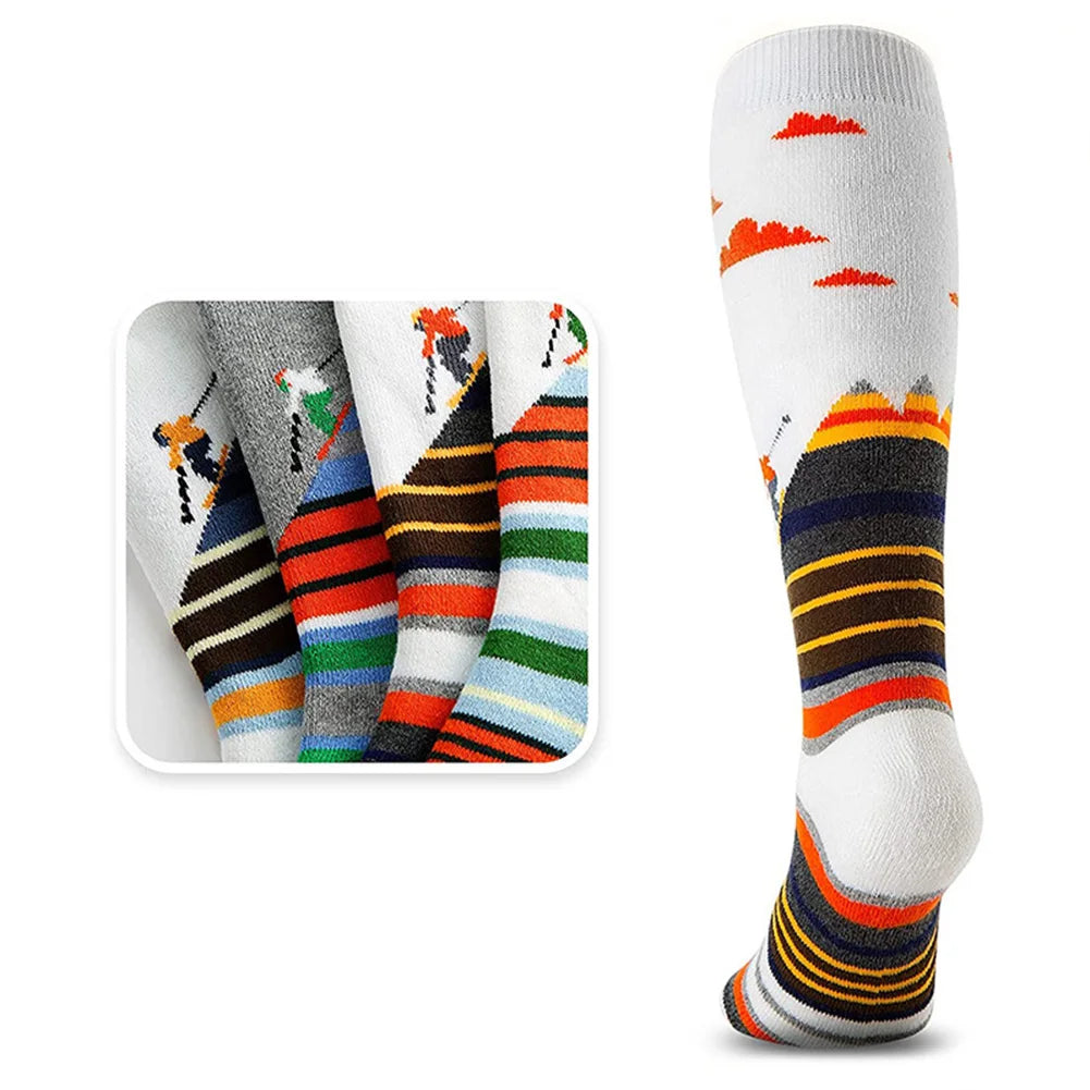 Winter Thermal Socks Ski Socks Thermal Knee-high Sports Socks Men Cycling Socks Comfortable Skiing Hiking Outdoor Snowboarding