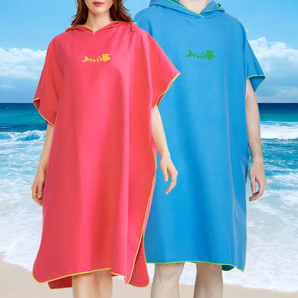 Hooded Towel Poncho Adult Towel Sleeveless Beach Portable Microfibre Wetsuit Quick Drying Super Soft for Surfers Swimmers