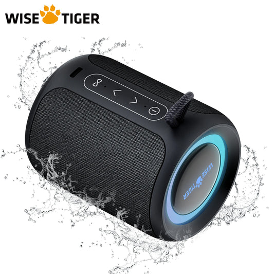 WISETIGER P1S 15W Outdoor Portable Bluetooth Speaker IPX7 Waterproof Sound Box Bass Boost TWS Dual Pairing BT5.3 Mini Speaker